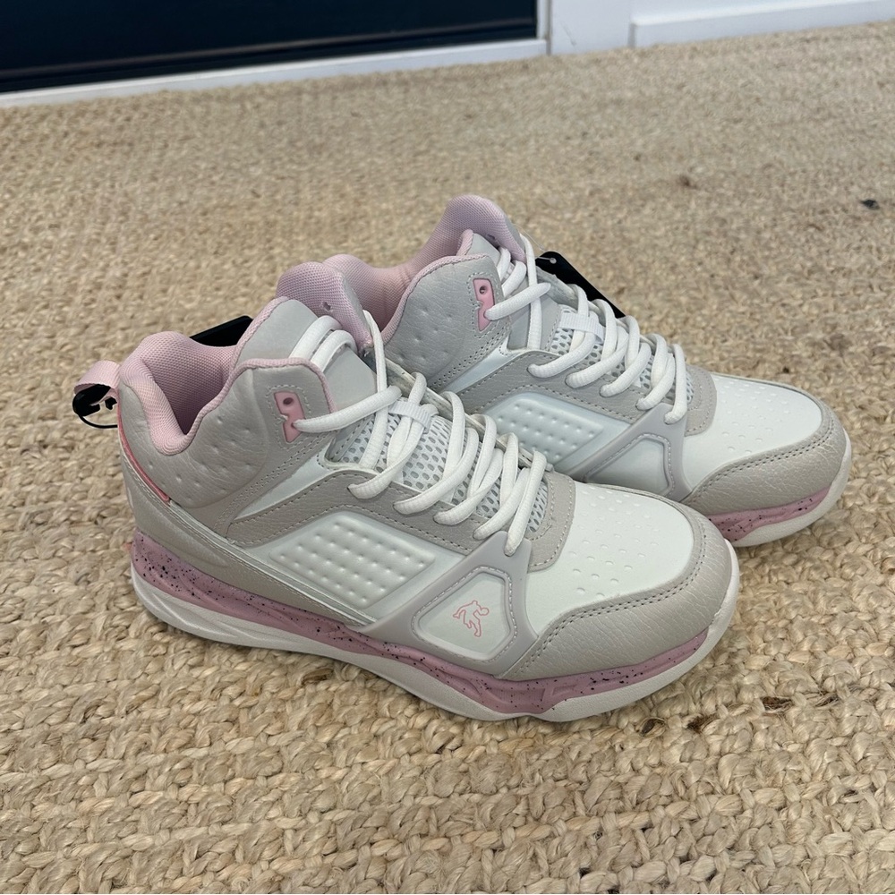 AND1 Assist 6.0 Girls' High Top Basketball Sneakers Grey/Pink/White Size 5